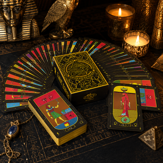 Tarot Egipcio de 78 Cartas | Baraja Completa de Adivinación y Sabiduría Egipcia