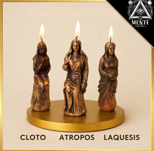 Velas de las Moiras – Cloto, Láquesis y Átropos | Ritual para Cambiar Destinos, Atraer Suerte y Transformar el Futuro